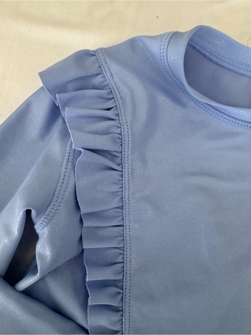 Girls' Light Blue Ruffle Rashguard - Picture 3 of 5